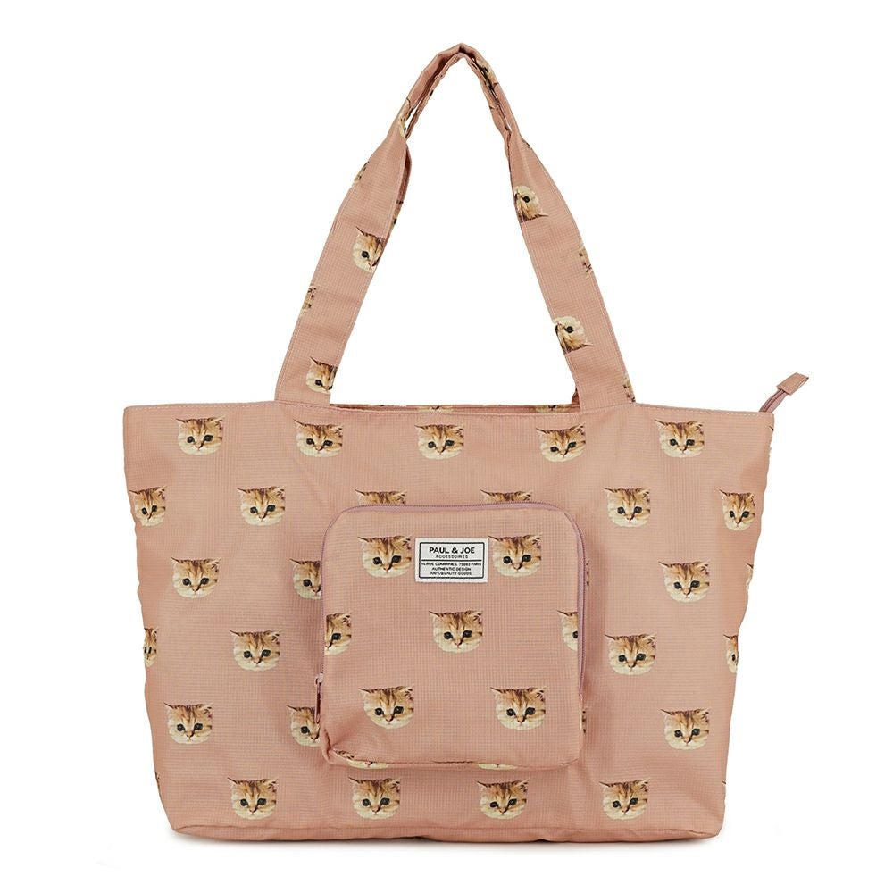 【美品】 IOPELLE 別注猫　ショルダーバッグ　ピンクベージュ PAUL&JOE ACCESSOIRES 折りたたみトートバッグ PJA-B843 PJA-B844