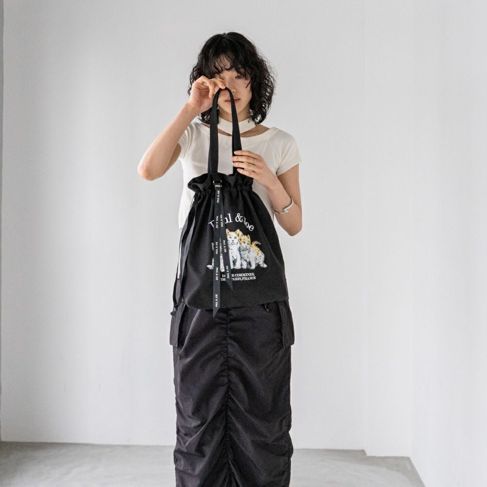 PAUL & JOE ポール＆ジョー 巾着トートバッグ キャンバス・スリー