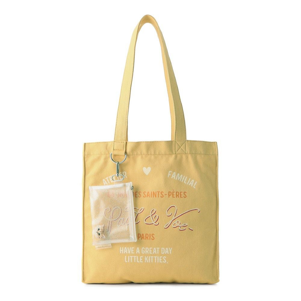 LADIN 黄色 トートバッグ 付属ポーチ付き PAUL&JOE ACCESSOIRES 【WEB限定】 クリアポーチ付き9DAYSトートバッグ