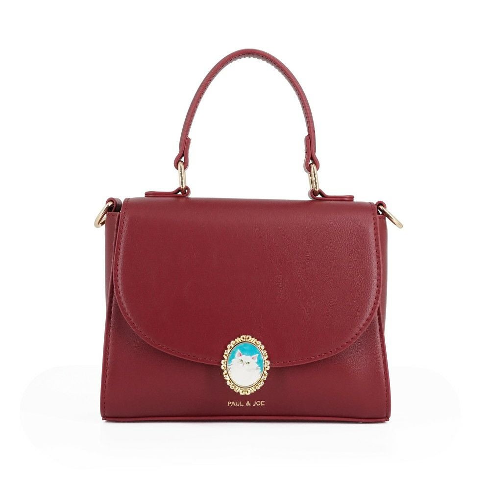 PAUL&JOE ACCESSOIRES 2WAYハンドバッグ キャットブローチ PJA-B1176