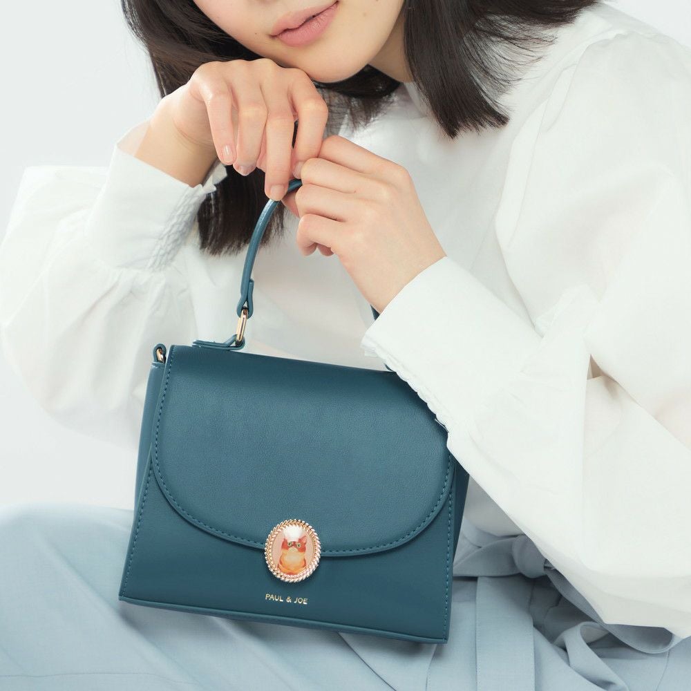 PAUL&JOE ACCESSOIRES 2WAYハンドバッグ キャットブローチ PJA-B1176