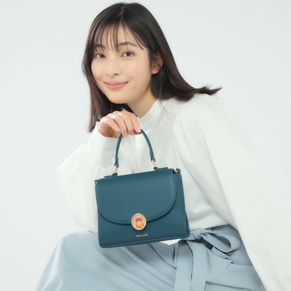 PAUL&JOE ACCESSOIRES 2WAYハンドバッグ キャットブローチ PJA-B1176