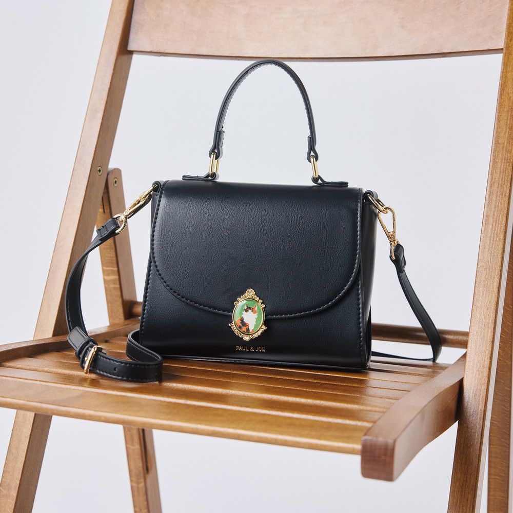 PAUL&JOE ACCESSOIRES 2WAYハンドバッグ キャットブローチ PJA-B1176