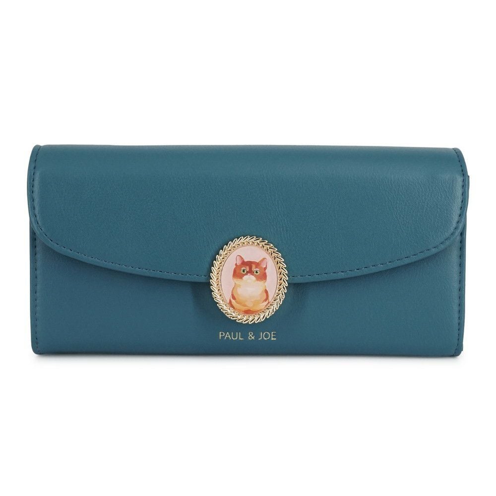 PAUL&JOE ACCESSOIRES かぶせ長財布 キャットブローチ PJA-W1171