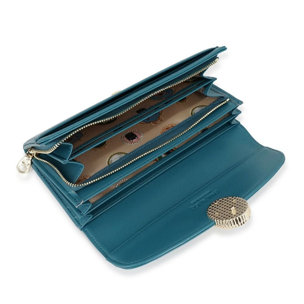 PAUL&JOE ACCESSOIRES かぶせ長財布 キャットブローチ PJA-W1171