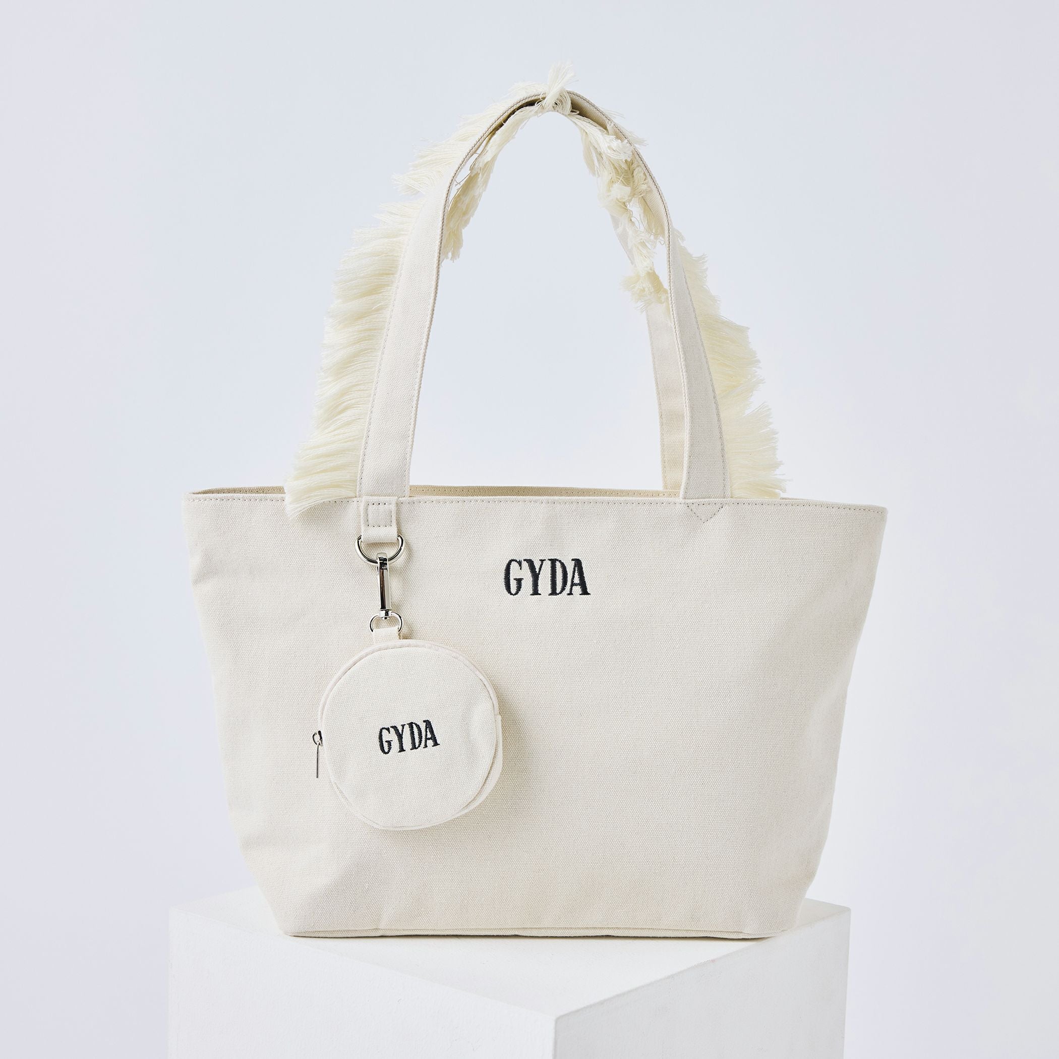 GYDA フリンジトート A4対応 ミニポーチ付き フリンジハンドル トート