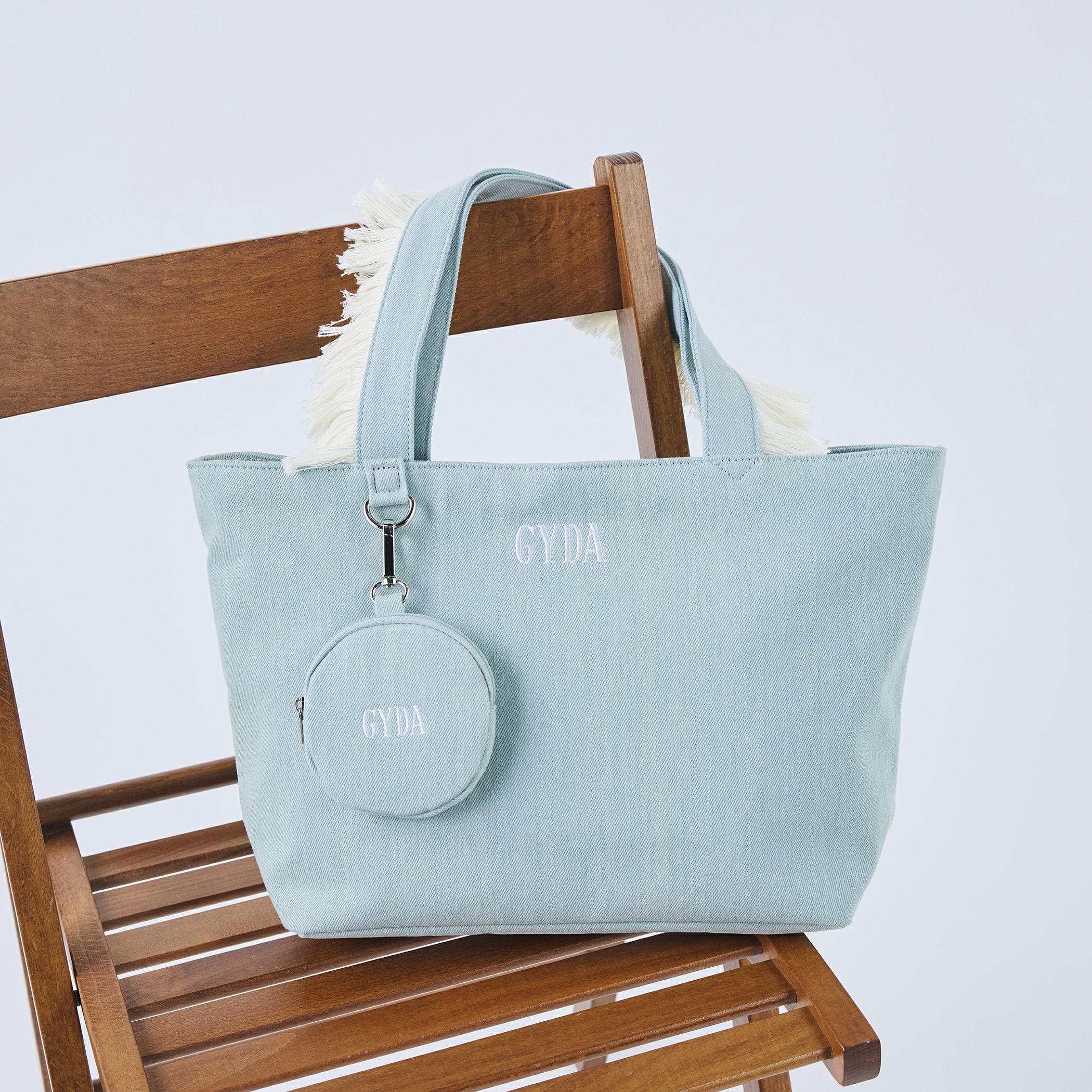 GYDA フリンジトート A4対応 ミニポーチ付き フリンジハンドル トート